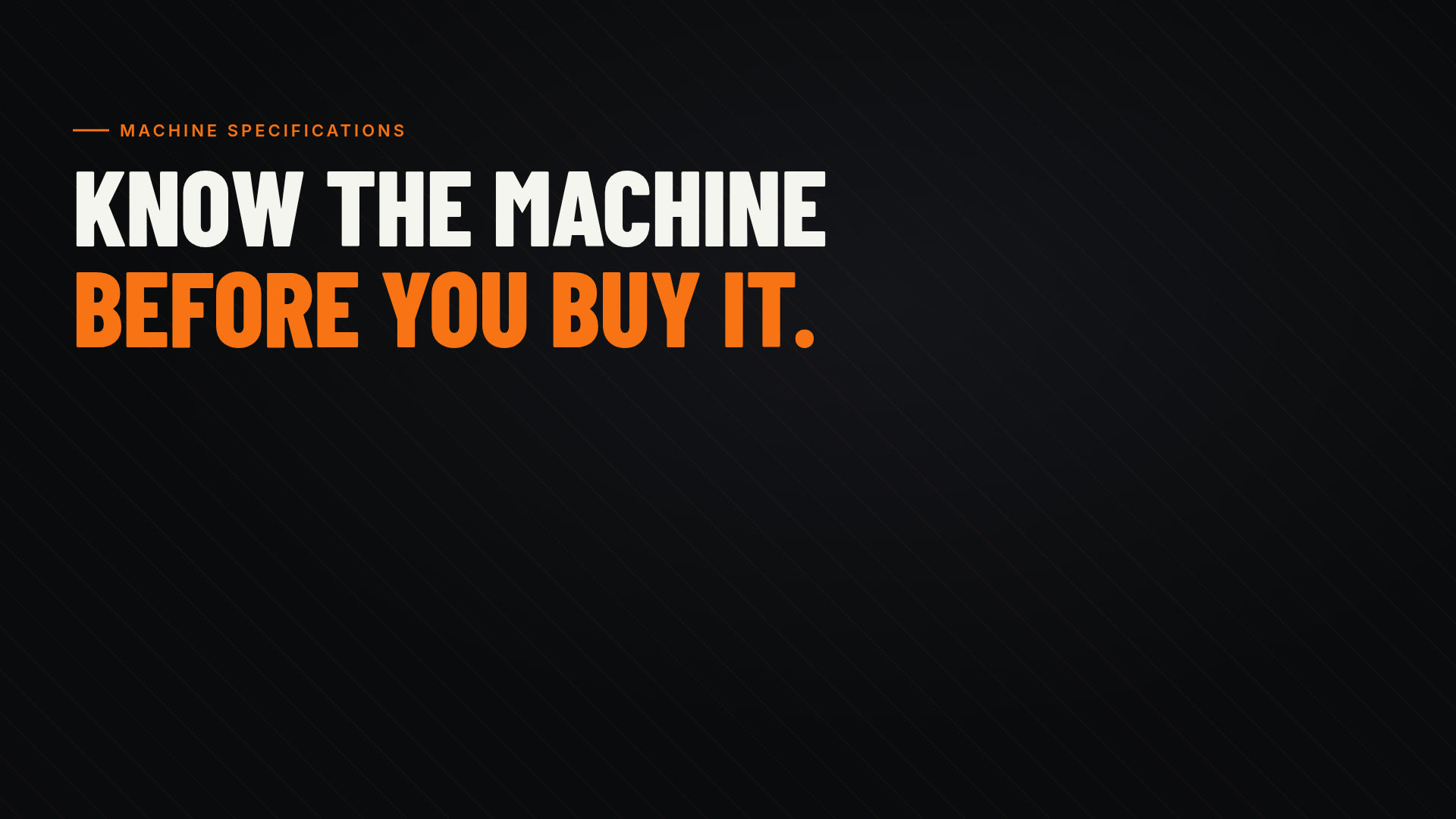 Machine Specifications explainer video thumbnail
