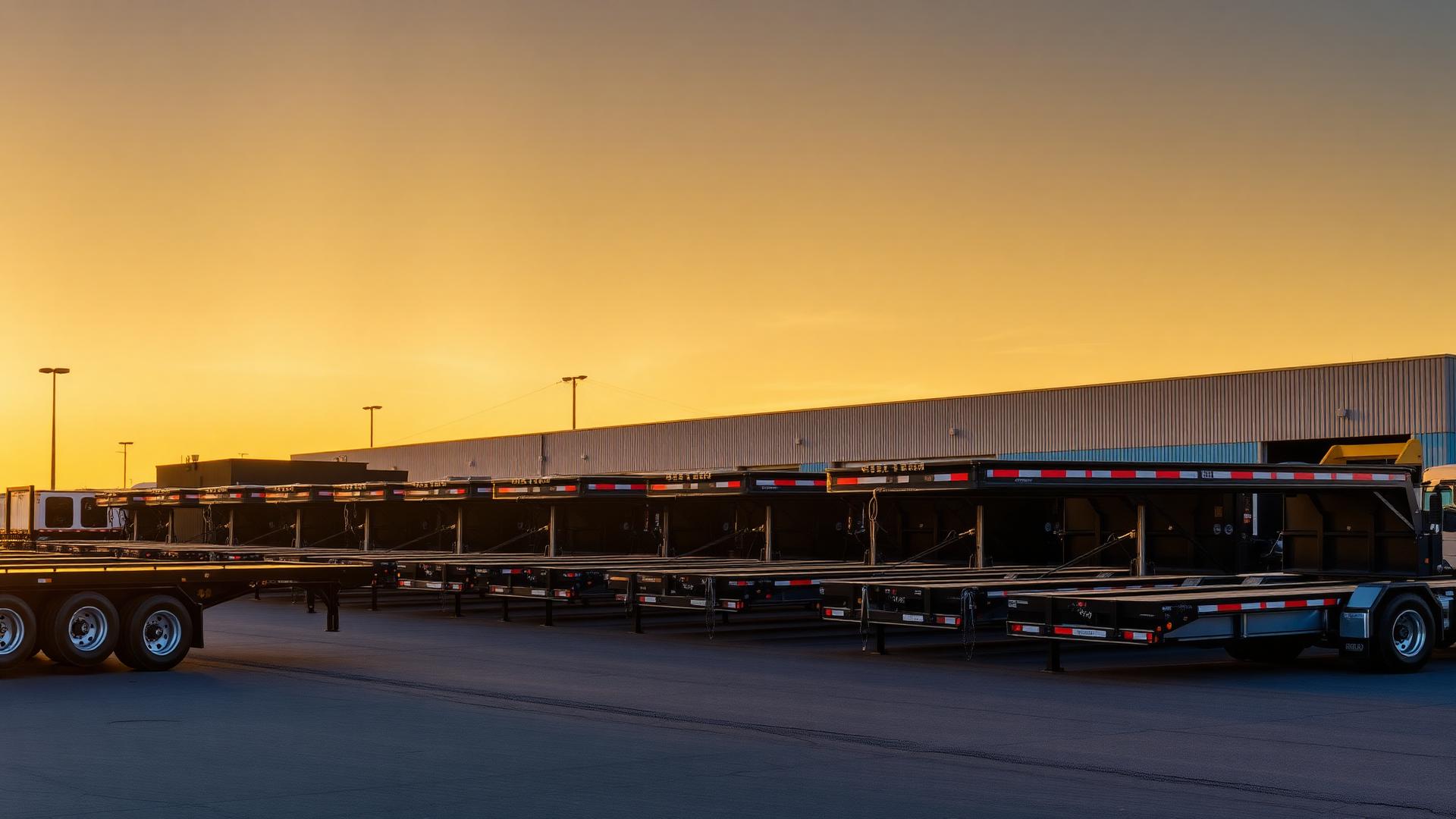 Trailers for sale at a dealership lot